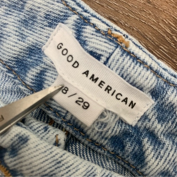 Good American womens blue Good Classic high rise distressed jeans 8/29 - Picture 4 of 8